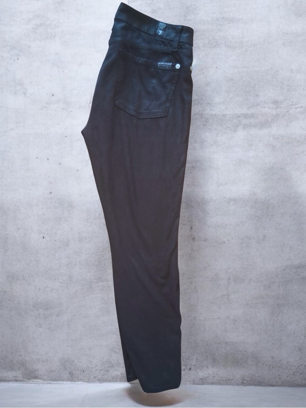 🪦 7 For All Mankind Knee Seam Coated Skinny Pant Size M 🪦 - Picture 4 of 7